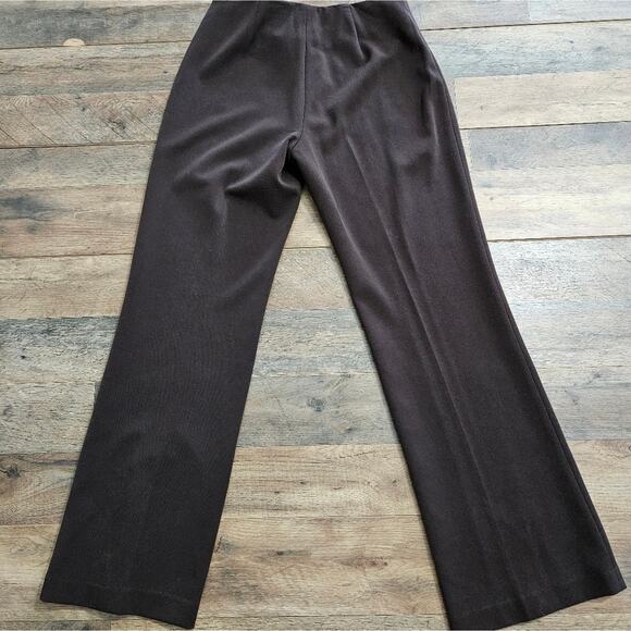Mainbocher Wide Leg Brown Front Zip Up Dress Pants Size 6 Womens Minimal Career - Picture 4 of 9